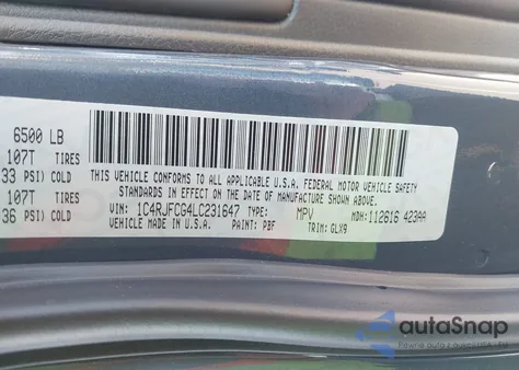 2020 Jeep Grand Cherokee Overland 4X4 from USA, damaged, VIN 1C4RJFCG4LC231647